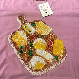 Sequin charcuterie cropped oversized top